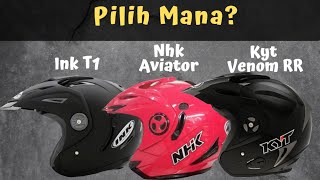 Perbedaan Helm Ink T1 Nhk Aviator dan Kyt Venom RR [upl. by Nomed]