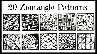 Easy 20 Zentangle Patterns for Beginners [upl. by Mcarthur49]