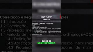 Introdução à Econometria Correlação e Regressão Linear econometria economia estatistica [upl. by Wunder]