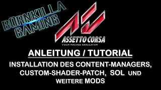 Assetto Corsa Anleitung  Tutorial  Content Manager Custom Shader Patch SOL Einstellungen  2020 [upl. by Nolita630]