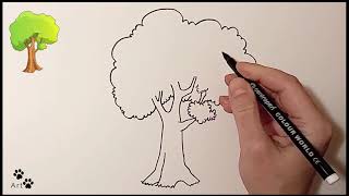 How to draw a tree  Kako nacrtati drvo [upl. by Montagna]