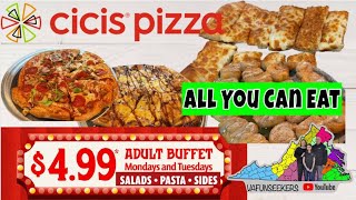 Cici’s Pizza  499 Pizza Buffet  All You Can Eat [upl. by Artied911]