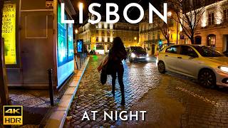 SATURDAY Night Walk in Lisbon PORTUGAL 4K HDR [upl. by Vasquez]