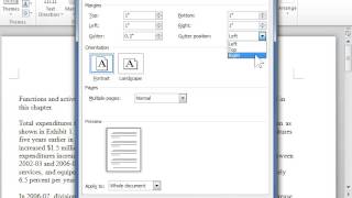 Set Gutter Margins for Bound Documents  Word 2010 [upl. by Maryann977]