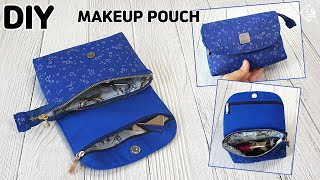 DIY Cute Makeup pouch  Double Zipper pouch  sewing tutorial Tendersmile Handmade [upl. by Willing]