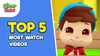 Top 5 Most Watçh Videos  Omar amp Hana English [upl. by Qulllon387]