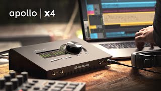 Apollo x4 Thunderbolt 3 Audio Interface — 4 Unison Mic Preamps w Realtime UAD Processing [upl. by Mcquillin217]