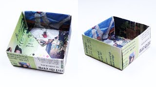 HOW TO MAKE A PAPER BOX MADE USING NEWSPAPER FULL TUTORIAL [upl. by Seto]