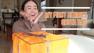 Hermes Birkin 25 Unboxing👜 My FIRST Quota Bag Offer  What Fits [upl. by Murton]