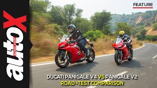 Ducati Panigale V4 vs Panigale V2  Road Test  Comparison  autoX [upl. by Myrlene]