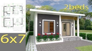 House Plans 6x7m with 2 bedrooms Full Plans [upl. by Yllim]