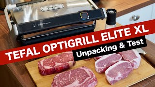 Tefal OptiGrill Elite XL  Unpacking amp Test [upl. by Nylirac]