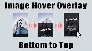 How to Create Image Hover Overlay Slide from Bottom to Top with HTML and CSS [upl. by Tyree]