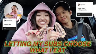 LETTING MY SUBSCRIBERS CHOOSE WHAT I EAT Vlogmas Day 11  Nicole Laeno [upl. by Aniat]