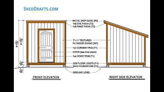 8x8 Lean To Storage Shed Plans Blueprints [upl. by Etteuqaj]