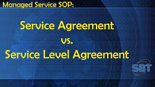 SOP  Service Agreement vs Service Level Agreement [upl. by Artie]