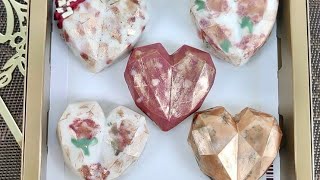 how to make geometric cake hearts  geometrical red velvet cake hearts [upl. by Noonan680]