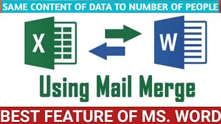 USE OF MAIL MERGE  EXCEL  WORD  best feature of MS Word use mail merge by ASIM RASHID MALIK [upl. by Nirehtac]