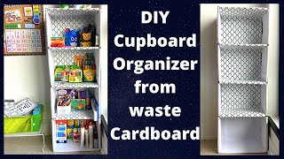 Cardboard Shelf Organizer for Homeschool  Cardboard Boxes to Cupboard Organizer  Quick amp Easy DIY [upl. by Ahsikrats]