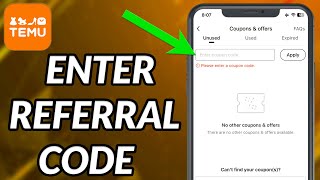 How To Enter Referral Code On TEMU [upl. by Liatris372]