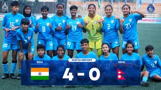 India vs Nepal  40  SAFF U19 Womens Championship 2024  Match Report  Football Accent [upl. by Ainotna780]