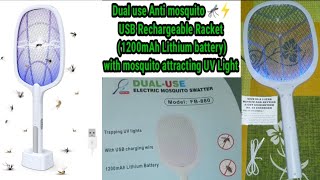 Dual use Mosquito killer BatRacket Rechargeable Electric Fly Swatter ✓ Model  FB880 REVIEW 🦟⚡ [upl. by Haym]