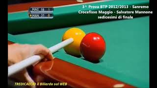 Biliardo  Campionato italiano Professionisti 5 birilli  14 edizione 20122013 parte 2 [upl. by Stoops]