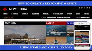 Build a responsive website using HTML5 and CSS3 Flexbox [upl. by Hamrnand]