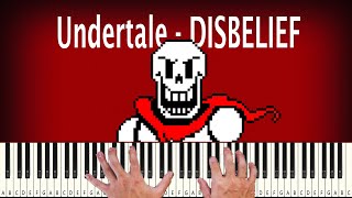 Undertale  DISBELIEF  Papyrus Genocide Route Theme  PIANO TUTORIAL [upl. by Annaes714]