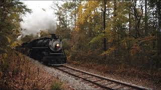 1911 Train Locomotive 4501 Southern Steam Engine rides the Railroad Tracks in Autumn scenery shorts [upl. by Nessa]