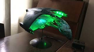 AMT Romulan Warbird With Custom LED Lights Scale Model Flyby [upl. by Annaoi]