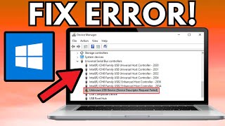 Fix Unknown USB Device Device Descriptor Request Failed Windows 10 amp 11 [upl. by Ramilahs960]