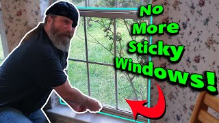 EASY STEPS How To Fix a Sticky Window  Vinyl Window Slide Smooth [upl. by Aelyk]