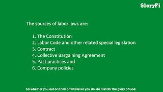 What are the sources of labor laws [upl. by Michaelina]