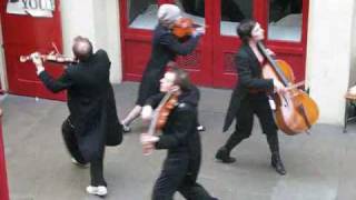 Busking  Covent Garden Bowjangles Abraxas String Quartet ZHL Strings [upl. by Peale243]