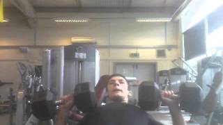 Incline Bench 30kg dumbbells 17yo [upl. by Eirelav502]