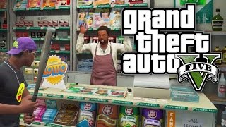 GTA 5 CHALLENGE  ROB 5 STORES WITHOUT KILLING GTA V Online [upl. by Donelson]