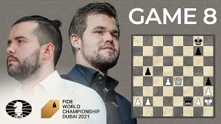 FIDE World Chess Championship Game 8  Carlsen vs Nepo [upl. by Hsetim]