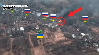 One against Russian troops Ukrainian tank stops column These are real tank duel footage [upl. by Neral]