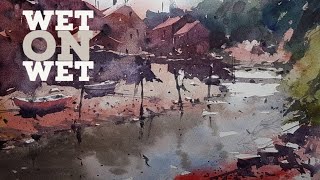 WET IN WET technique in Watercolor  How to tutorial by Tim Wilmot 51 [upl. by Itsyrc]