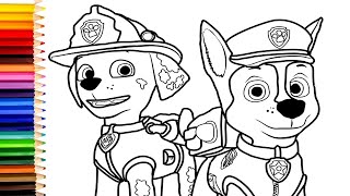 PAW PATROL  1 Ausmalbilder  Malvorlagen für Kinder mit farbigen Markern [upl. by Hgalehs]