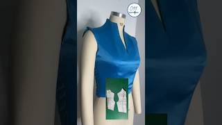 HOW TO MAKE A BUILTUP NECKLINE WITH DARTS AND A VCUT OPENING AT THE NECKLINE letsmove [upl. by Hasin]