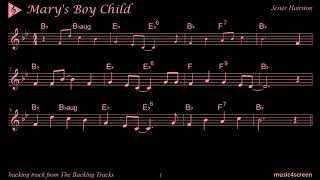 Marys Boy Child  Sheet Music with Backing Track [upl. by Naleek17]