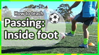 4 How to teach Passing › Inside foot  Soccer skills in PE grade K6 [upl. by Idnyl]