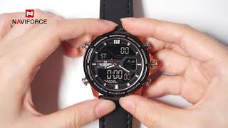 How to set the time on Naviforce NF9138  User Manual [upl. by Nylrehs67]