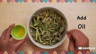 Havells Air Fryer  Kurkuri Bhindi Recipe [upl. by Pietje]