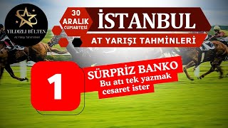 30 Aralık 2023 Cumartesi İstanbul At Yarışı Tahminleri [upl. by Rasecoiluj]