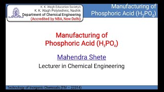 Manufacturing of Phosphoric Acid [upl. by Utica]