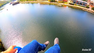 Soaring Eagle Zipline  Zipline Across a River  Branson Landing 2020 [upl. by Maurits581]