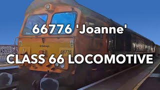 MAX THRASH or light tickle  Class 66 66776 Joanne departing Orpington with wagons [upl. by Torhert107]